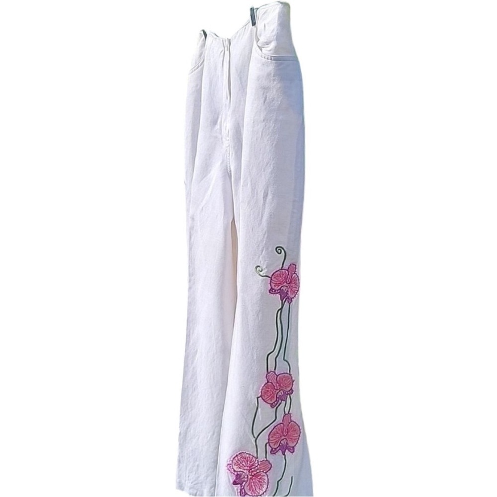 ❤️Women’s Cropped  high-rise LINEN Pants fully lined by Larry Levine,  S…